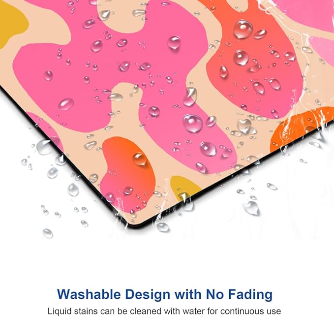 Mouse Pad, Modern Abstract Mousepad, Cute Pink Mouse Mat Waterproof Non-Slip - Image 5