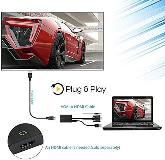 VGA to HDMI, 1080P Adapter for Computer, HDTV - Image 3