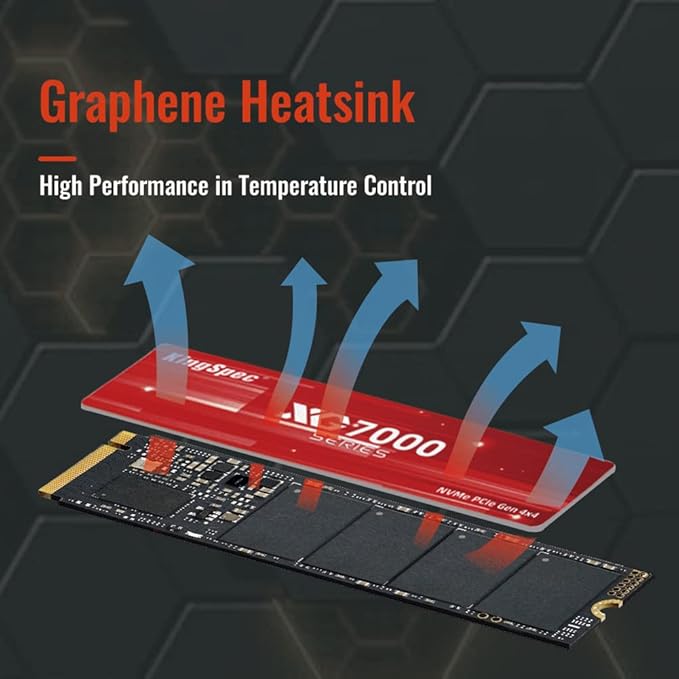 KingSpec XG7000 4TB NVMe SSD PCIe 4.0-7400MB/s Read Speed, 3D TLC NAND M.2 2280 - Image 3