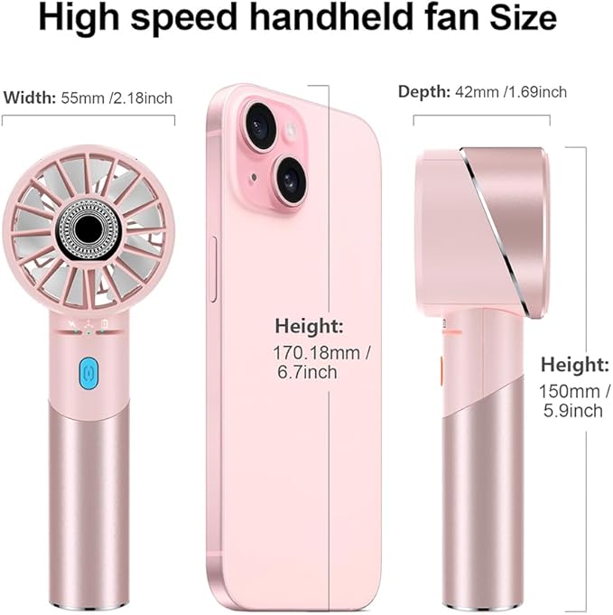 Handheld Fan, Mini Small Portable Turbo Fan, USB Type-C Rechargeable - Image 5