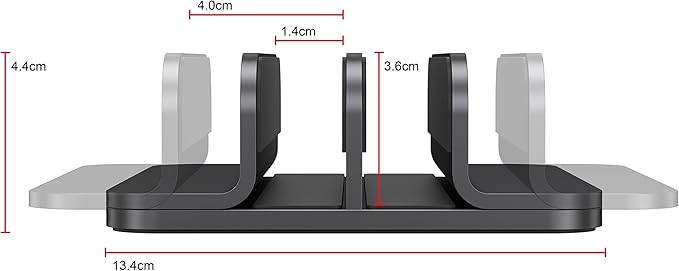 Dual Aluminum Vertical Laptop Stand Organizer, Sturdy Notebook Computer Holder - Image 2
