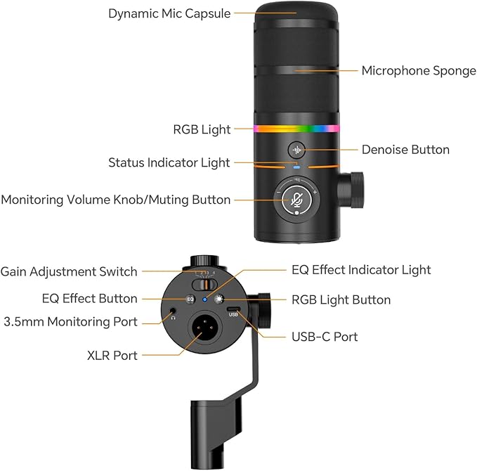 COMICA EJoy D10 D USB/XLR Dynamic Microphone - Image 4