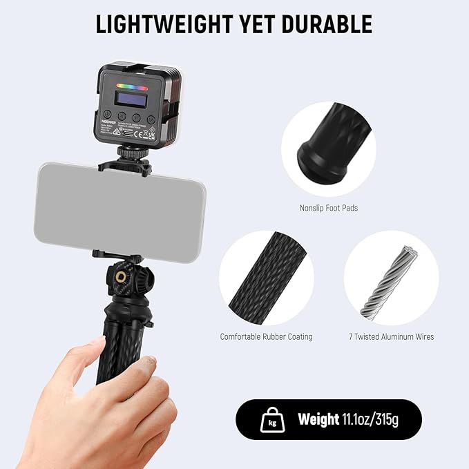 NEEWER Camera Tripod with Remote, Mini Flexible Vlog Phone Tripod Stand with - Image 9