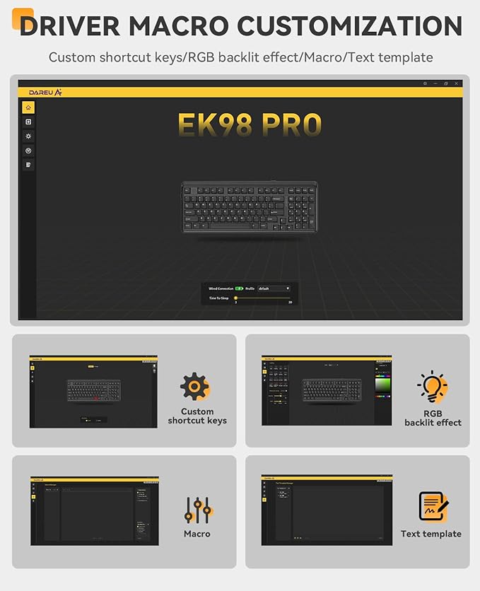 DAREU EK98pro Wireless Mechanical Keyboard, 96% Creamy Gaming Keyboard - Image 8