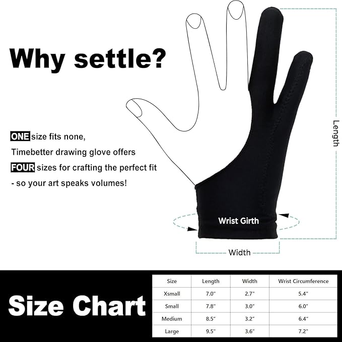 Drawing Glove, Artist Glove for Drawing Tablet iPad, Digital Art Palm Rejection - Image 6