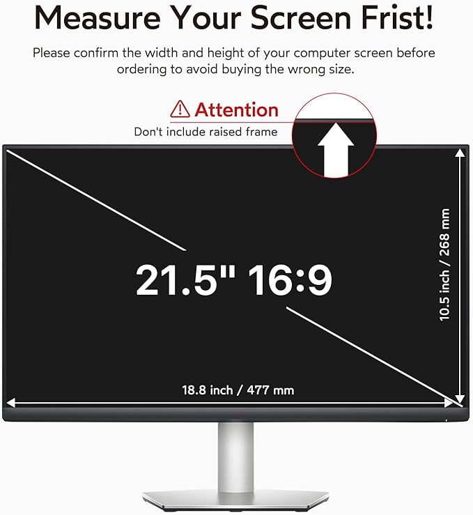 bersem 2 Pack 21.5 Inch Monitor Computer Privacy Screen Filter - Image 6