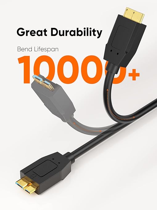 CableCreation 4FT USB C to Micro B Cable, 10Gbps Speed External Hard Drive - Image 4