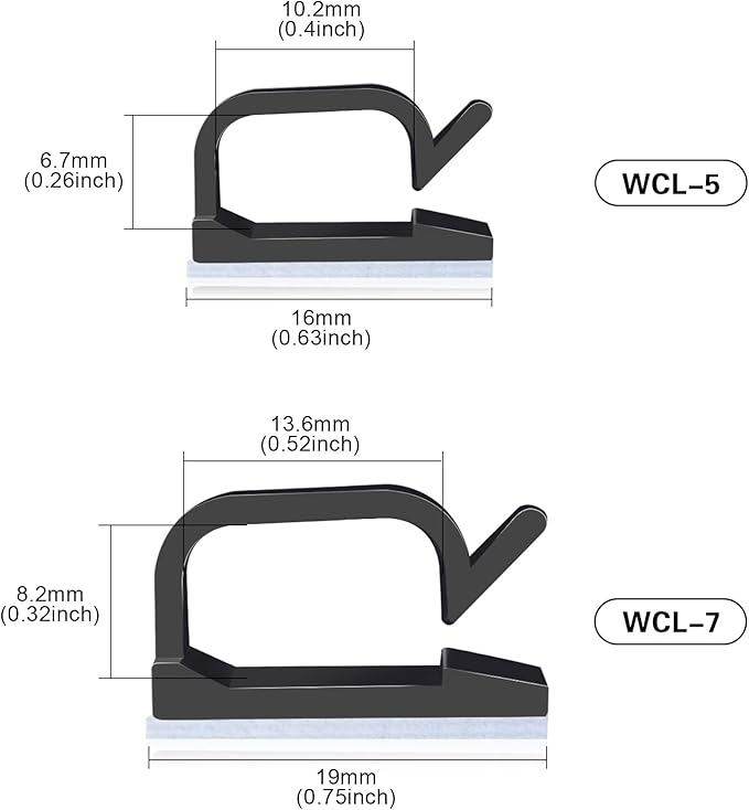 XHF 120 PCS Adhesive Cable Wire Clips Black, Outdoor Cable Management Wire - Image 2