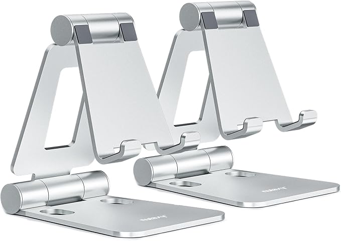 Nulaxy 2 Pack Dual Folding Cell Phone Stand, Fully Adjustable Foldable Desktop by Nulaxy