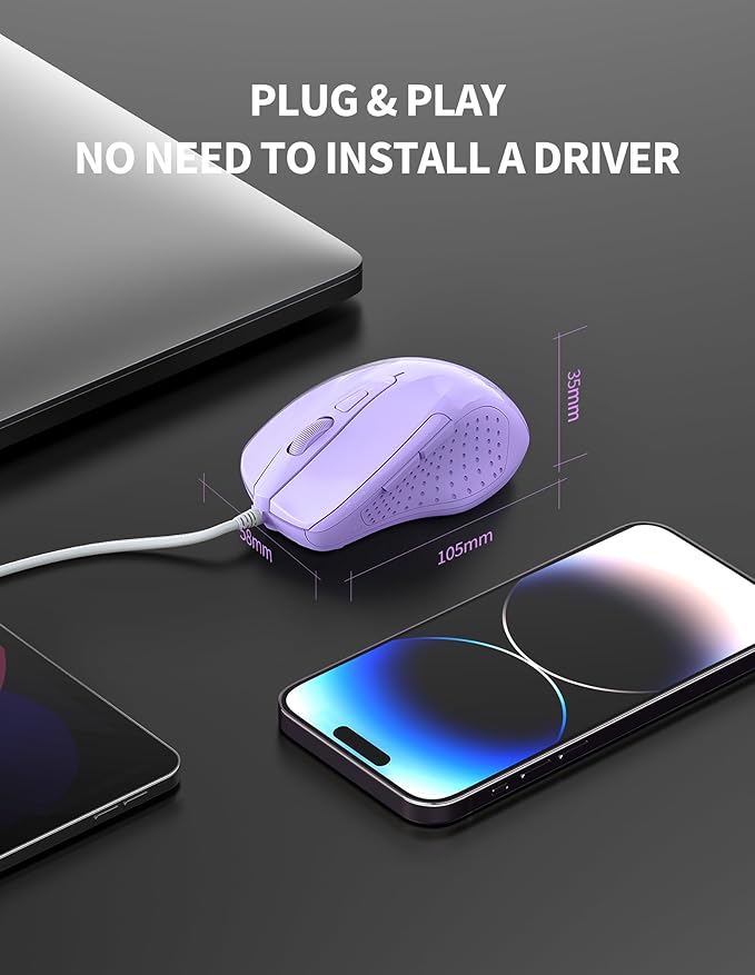 TECKNET Wired Mouse, 6-Button Corded - Image 6