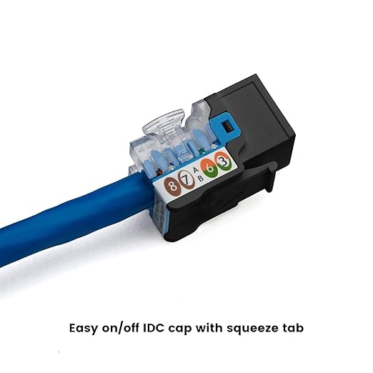trueCABLE Cat6 Keystone Jack, Unshielded, 90 Degree Punch-Down, PoE++ 100W - Image 5
