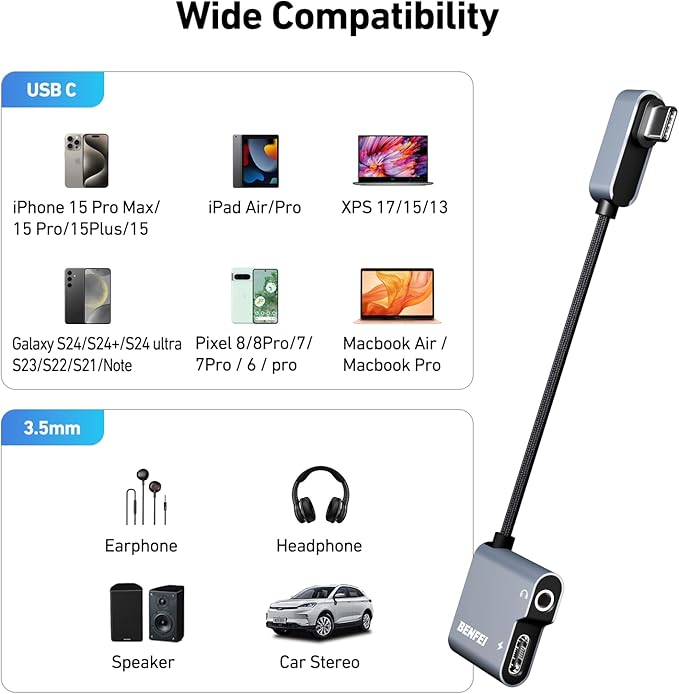 BENFEI USB C to Audio Jack Adapter - Image 8