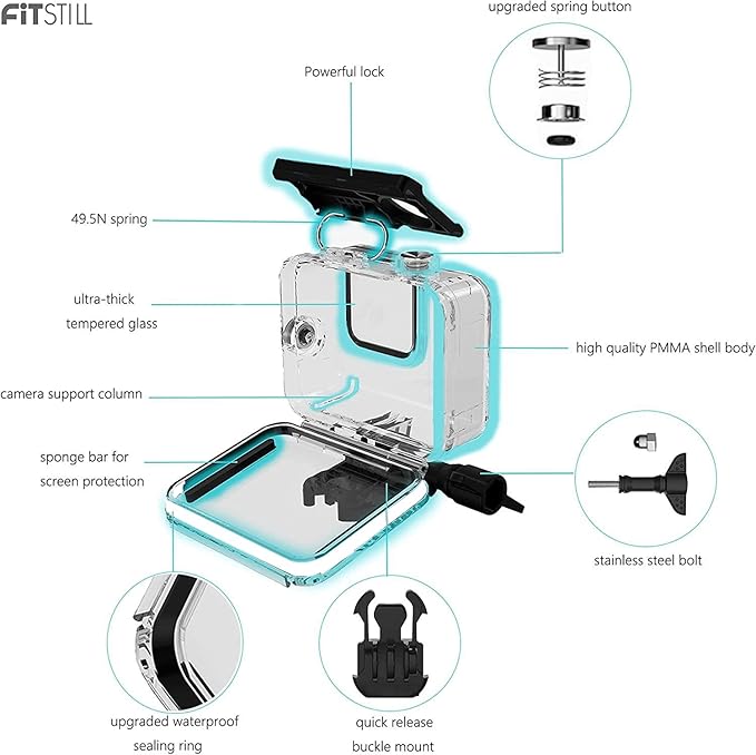 FitStill 148FT/45M Underwater Waterproof Protective Case Shell Compatible - Image 3