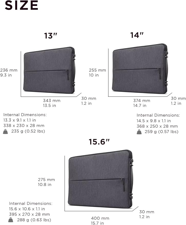 Lenovo Urban Laptop Sleeve 15.6 Inch - Image 7