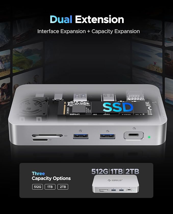 ORICO 2 TB External SSD Docking Station, SSD Expansion + Hub Extension - Image 2