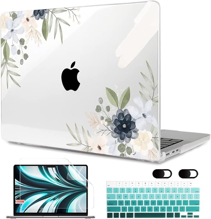 MEEgoodo Case for MacBook Air M4/M3/M2 13.6 inch 2025 2024 2022, Fit Model by MEEgoodo