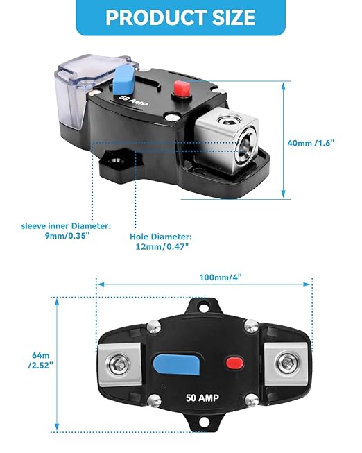 250 Amp Circuit Breaker 12-48 Volt DC 250A Self Recovery Resettable High Amp - Image 5