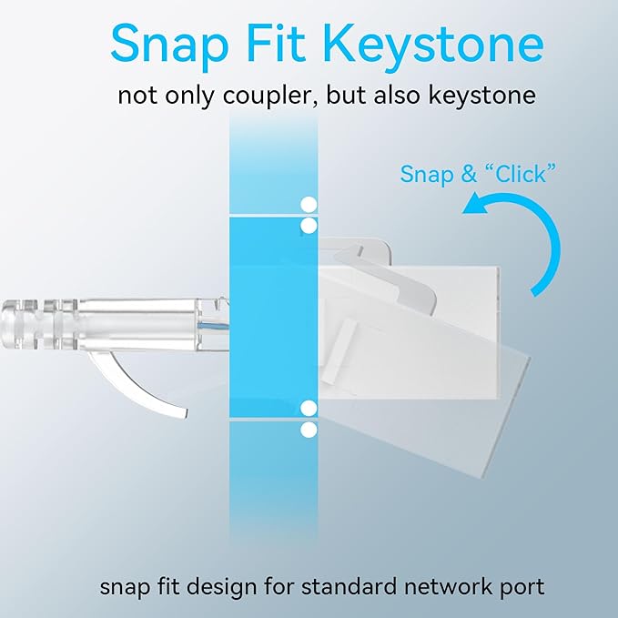CAT6A RJ45 Keystone Coupler, Cat6 Keystone Jack Female to Female, Cat 6a Inline - Image 3