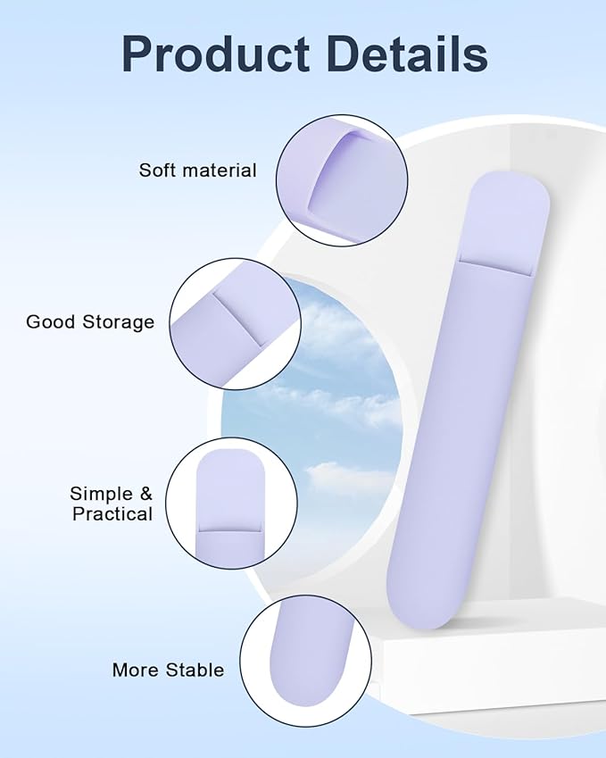 eZAKKA Silicone Pencil Holder For Most Pens, 7.8 inch Self-Adhesive Stick To - Image 3