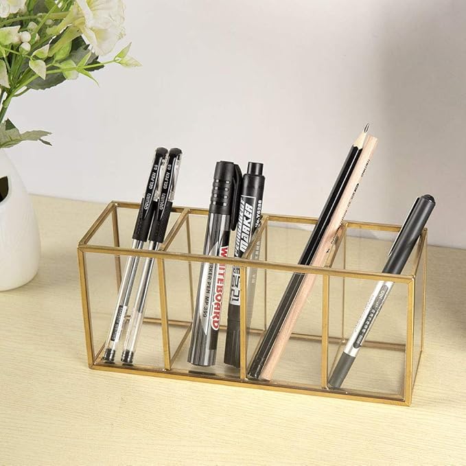 NIUBEE Acrylic Pen Holder 4 Compartments - Image 5