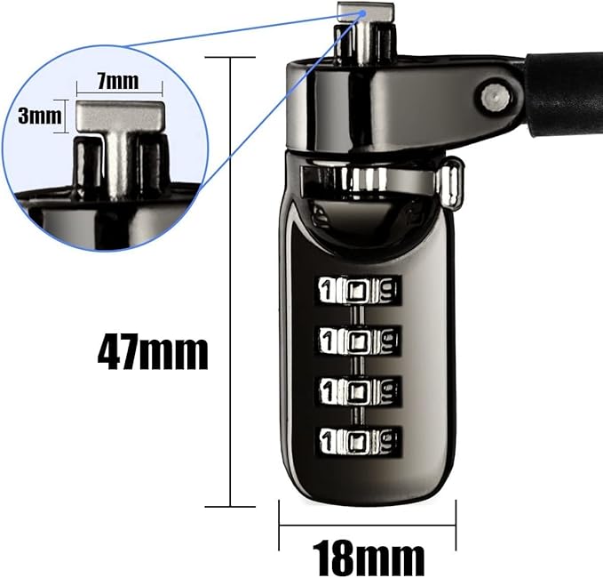 I3C Laptop Cable Lock 4 Digital Combination Lock Security Computer Cable Lock - Image 2