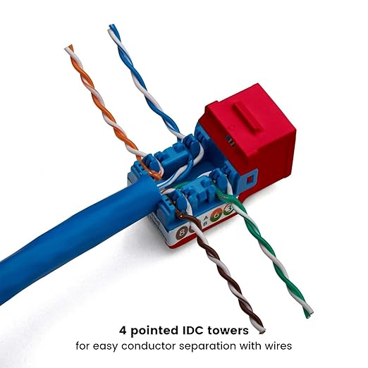 TRUE CABLE Cat6A Keystone Jack, Unshielded, 90 Degree Punch-Down, UL Listed - Image 4