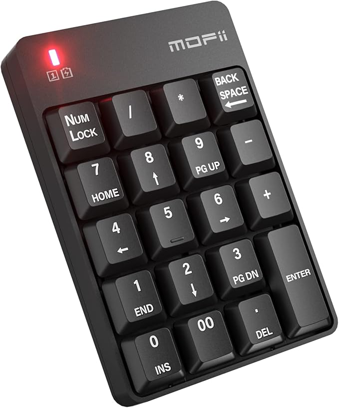 MOFII Bluetooth 5.1 Number Pad Wireless Numeric Keypad Silent 19 Keys USB by MOFII