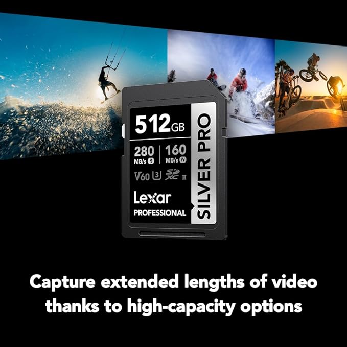 Lexar 512GB Professional SILVER PRO SD Card, Full HD, - Image 3