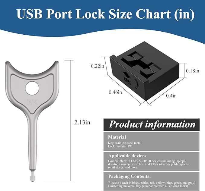 7 PCS USB Port Blockers with 1 Locks - Image 6