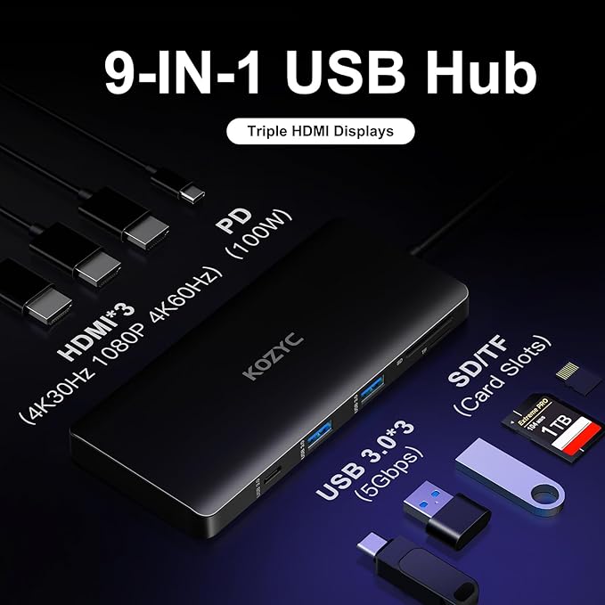 USB C Docking Station 3 Monitors Compatible - Image 2