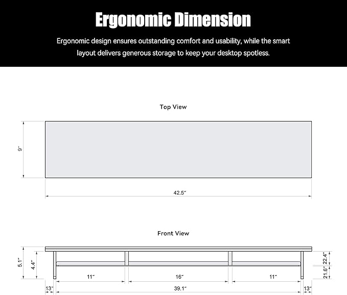 Dual‑Tier Monitor Stand for Modern Desk Setup – Minimalist Wooden and Metal - Image 5