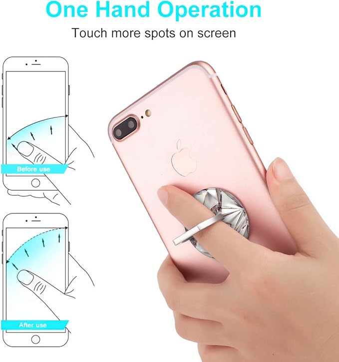 Bonoma Finger Ring Stand, 3 Pack Bling 360 Degree Rotation Phone Ring Stand - Image 5