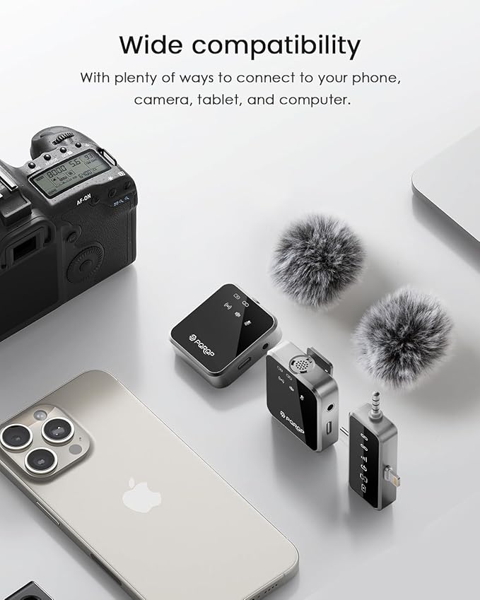 PQRQP 3 in 1 Microphone for iPhone/Android/Camera, Mini Microphone, 328ft - Image 6