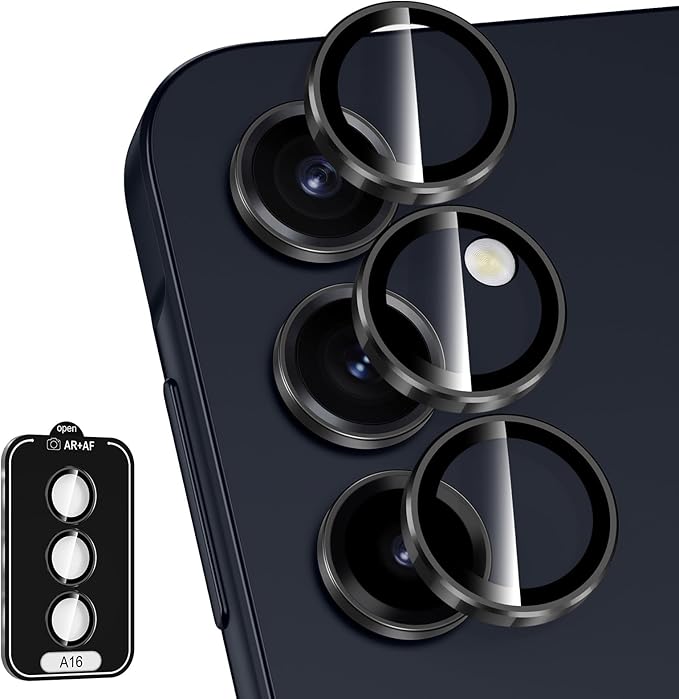 for Samsung Galaxy A16 Camera Lens Protector, Individual Metal Ring Tempered by Btscase