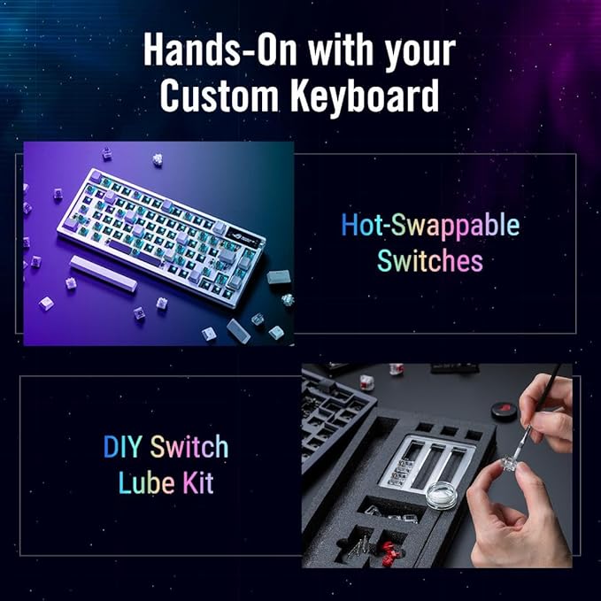 ASUS ROG Azoth 75 Wireless DIY Custom Gaming Keyboard, OLED display, - Image 7