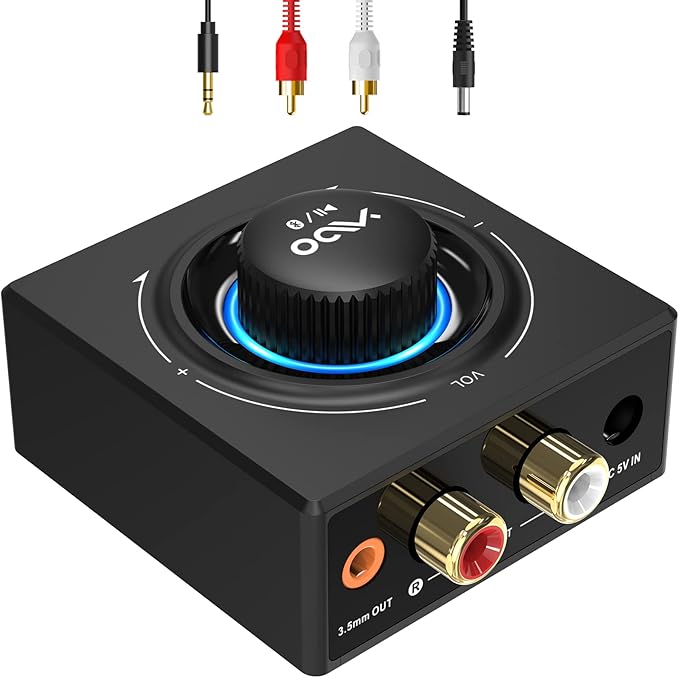 YMOO B06T3 Bluetooth 5.3 Receiver, 100ft RCA Bluetooth Audio Adapter by YMOO