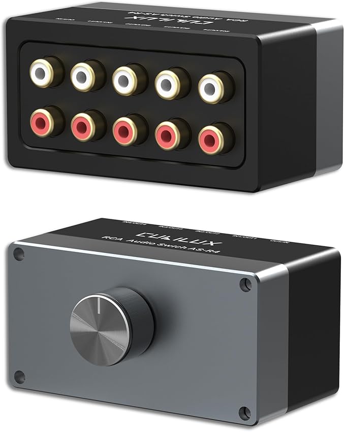 Cubilux AS-R4 4-Channel RCA Audio Selector, Bidirectional 4-Way Stereo RCA Aux by Cubilux