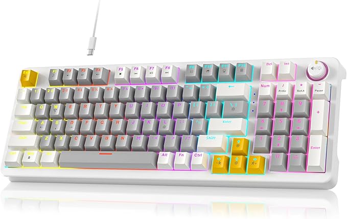 AK96 Smart Mechanical Keyboard Gaming, 96 Keys Full Size by Meidosa