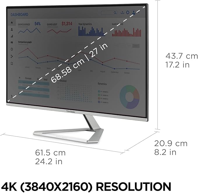 ViewSonic VX2776-4K-MHDU 27 Inch 4K UHD IPS Monitor, 65W USB C, HDR10 Content - Image 6
