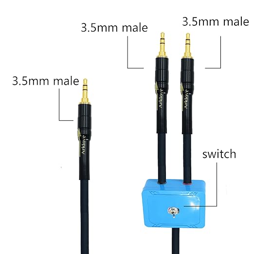 2ft Sound Channel swicher 1/8" aux Input 3.5mm Female to 2X 3.5 Output Switch - Image 7
