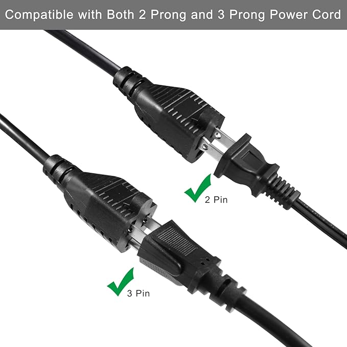 Power Extension Cord Y Splitter - 1FT Right Angled Type Flat Plug NEMA 5-15P 1 - Image 3