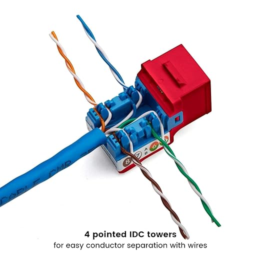 trueCABLE Cat5e Keystone Jack, Unshielded, 90 Degree Punch-Down, PoE++ 100W - Image 4