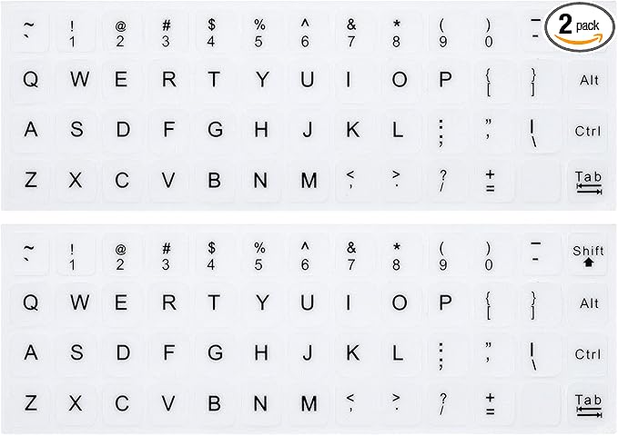 English Keyboard Stickers, Universal Keyboard Replacement Letters English White by CaseBuy