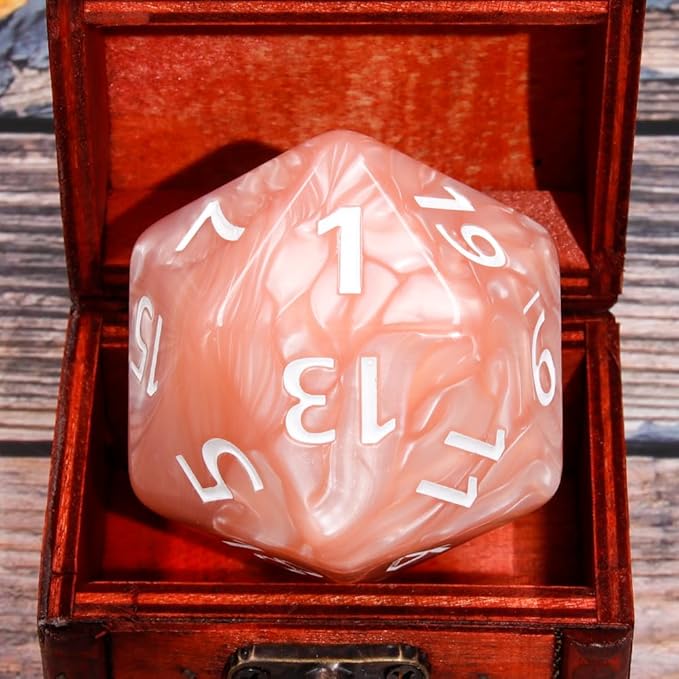 20 Sided DND Dice, D20 Giant Polyhedral Dice, 55mm Titan Large Pearl Color D20 - Image 5