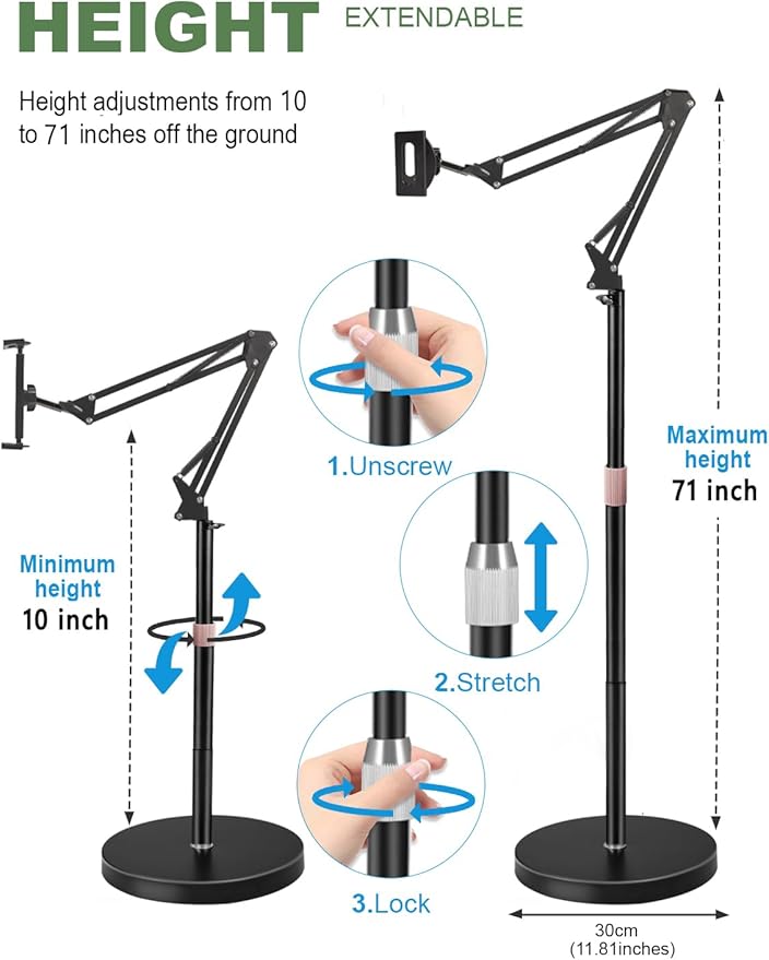 Tablet Floor Stand, Overhead Bed Phone Stand - Image 7