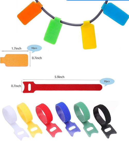 100 Pcs Multicolor Write On Cable Labels & Reusable Fastening Cable Ties Set - Image 2