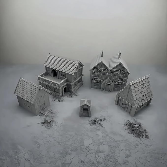 Paintable Tabletop Miniature Little Town Building Terrains Compatible - 18mm - Image 8