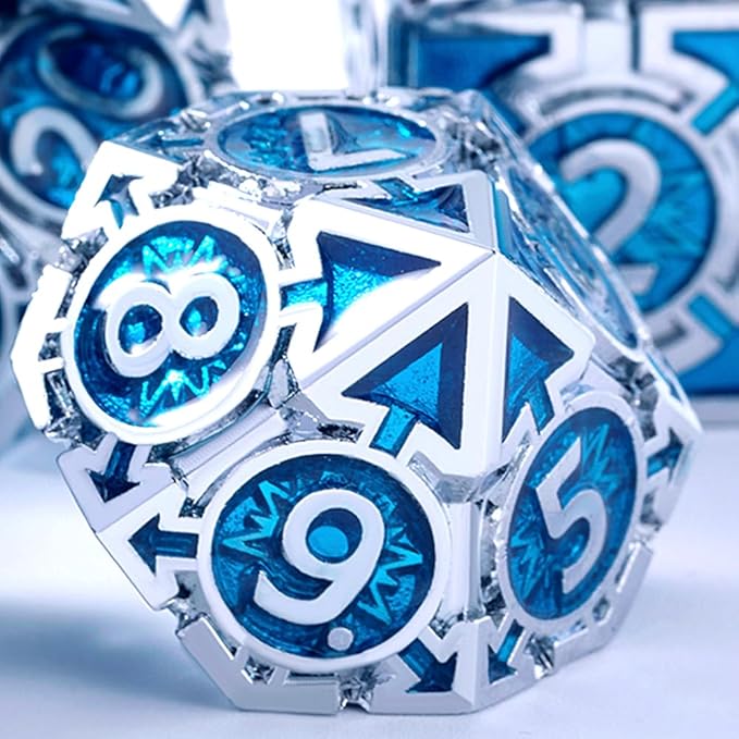 Rare Chrome-Plated DND Dice Set, Metal D&D Dice Sets Made of Durable Zinc by RULEDICE