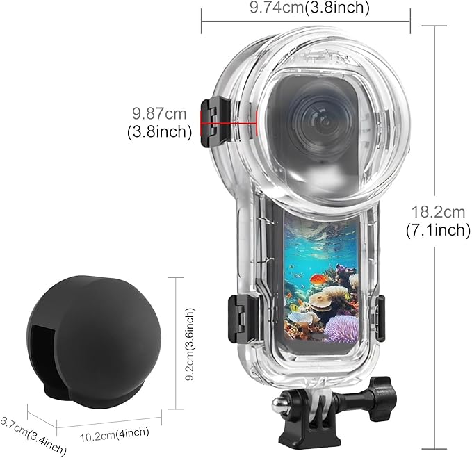 Invisible Dive Case for Insta360 X5, FotStdio Insta 360 X5 Waterproof Case - Image 3