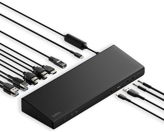 Belkin 15-in-1 Universal Triple Display DisplayLink Docking Station Hub w/ 3 by Belkin
